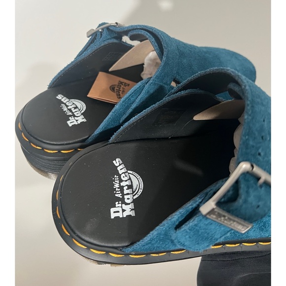 Dr. Martens Zebzag Suede Casual Slingback Platform Mules in Neptune Blue Sz 8 - Picture 3 of 7